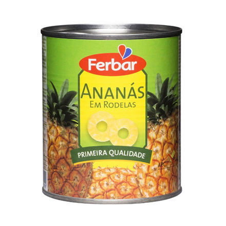 Imagem de Ananas Rodelas Em Sumo Natural Ferbar Lata