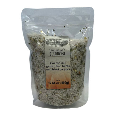 Picture of Coarse Salt Seasoned Fine Herbs Garlic & Black Pepper Villa Cerroni Doypack