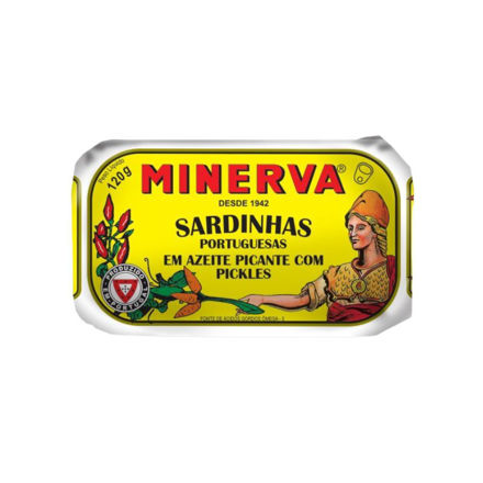 Picture of Minerva Sardine in Spicy Olive Oil W/ Pickles Can 120g