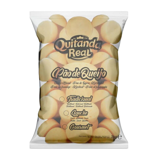 Imagem de Pao De Queijo Quitanda Real Mega Lanche Cru (130g) Saco 3Kg